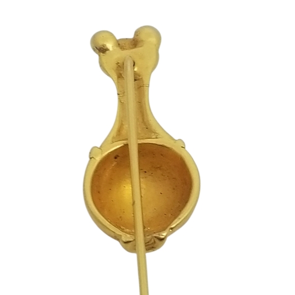 VINTAGE COLUMBIAN POPORO VASE DESIGN SATIN GOLDTONE STICK PIN - Picture 4 of 4